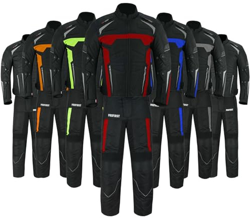 Waterproof Motorbike Suit - Motorcycle Armor 2 Piece Jacket With Protective Trouser for All Weather CE Armour for Men (Blue, S)