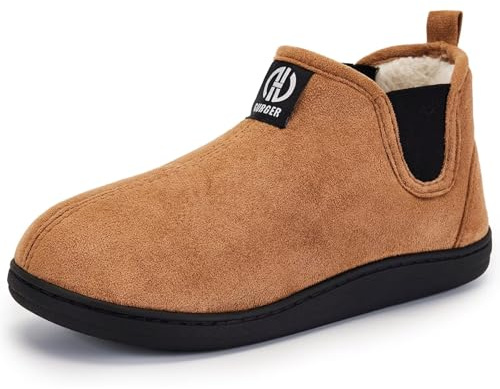 GURGER Hausschuhe Herren Damen Plüsch Gefüttert Hausstiefel Chelsea Boots Unisex