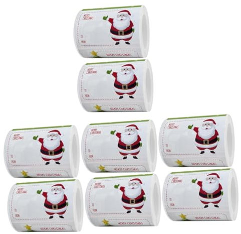 SEWACC 8rollen Selbstklebende Weihnachtsaufkleber Lustige Festliche Etiketten Für Und Verpackungen Für Feiertagsdekorationen Und Partys