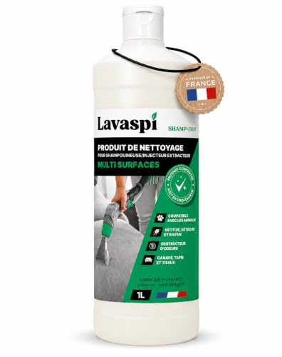 Lavaspi Produit Nettoyant Pour Shampouineuse Injecteur Extracteur, Canapé Moquette Matelas Tissus - Ultra Concentré - N1305