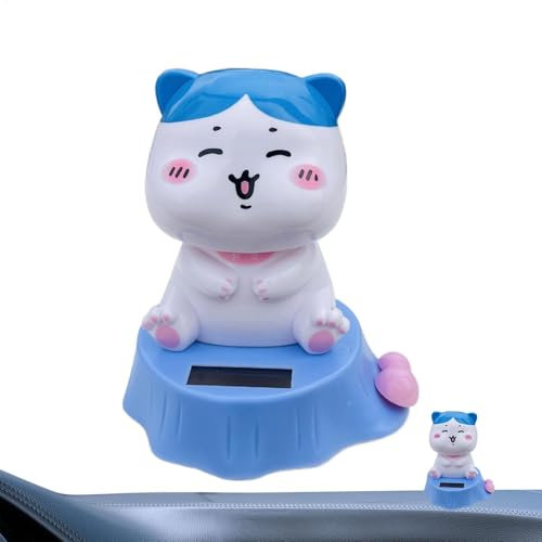 Tyinerc Têtes mobiles mignonnes pour voiture, jolies têtes mobiles - Figurines solaires de dessin animé - Décoration de voiture - Ornements pour l'intérieur des voitures