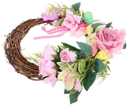 Warmhm Osterkranz Festlicher Kranz Frühlings frühlingsdekoration Wanddekoration Ostern Ostereier frühlingsei Girlanden Girlande für Hochzeit schmuck Stoff Rosa