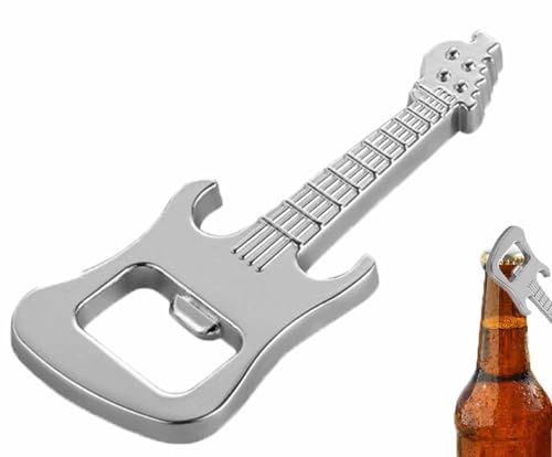 Décapsuleur en forme de guitare – Décapsuleur fantaisie pour homme, barman et serveurs – Cadeaux personnalisés sur le thème de la guitare pour les amateurs de musique – Outil multifonction en métal