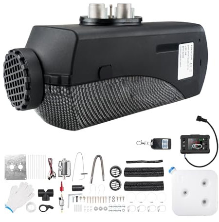 HALOYWB Chauffage Diesel 12 V 5 KW avec écran LCD Intelligent pour Garage, Camping-Car, Camping-Car, Camion, remorque, Bateau (Noir)