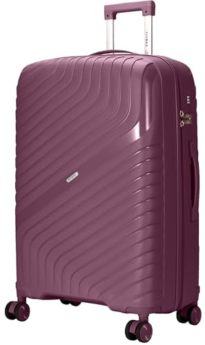 FLYMAX 29 Large Suitcase Luggage Large Suitcase 4 Wheels Lightweight 20kg - 23kg Hardshell Polypropylene with Combination Lock + Telescopic Handle Travel Case Hard Shell XL 102L Purple