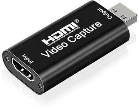 Yesimola Adaptateur HDMI Cartes de Capture Audio Vidéo Noir, Plug & Play Capture 4K Adaptateur USB HDMI Carte Portable pour Streaming vidéo en Direct Enregistrement Vidéo