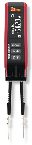 Power Probe PPFUSE Fuse Monitor - Circuit Tester for Mini, Maxi & ATC Fuses – Live Current Readings Up to 80A – Replaceable Tips, and Built-in Flashlight