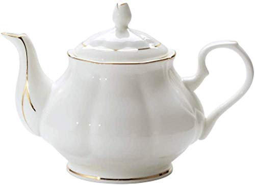 Tetera moderna de porcelana blanca inglesa con elegante filtro de boquilla, elegante juego de infusor de té de cerámica de hojas sueltas para amantes del té para entusiastas del té