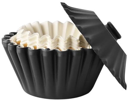 CAFEMASY Basket Coffee Filter Holder Storage Container for Counter Coffee Bar Accessories Decor Pour Over Paper Filters Organzier for 1-4 Cup Basket Filters