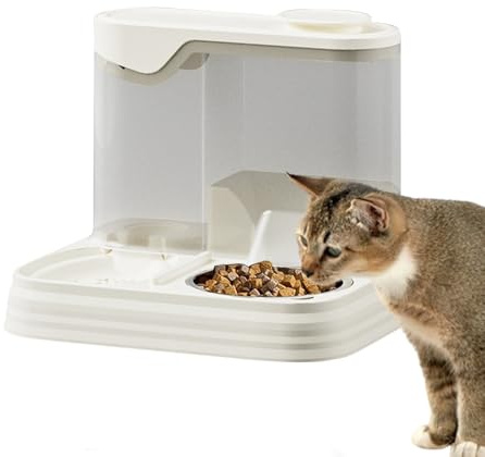 Kattvattendispenser, automatisk kattmatautomat, husdjursmatskål med kapacitet för inomhus kattungar och valpar