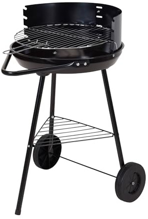 Well Home Parrilla de Carbón para Barbacoa de 40 cm - Tamaño Compacto, Grosor Resistente y Accesorios Prácticos incluidos