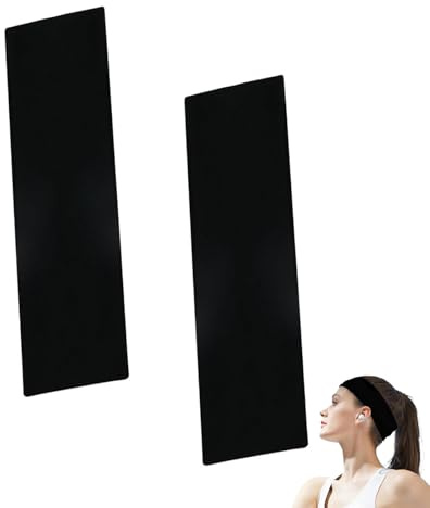SSHUIKKAI 2 Stück Damen Sport Haarband, Schwarz, für Yoga, Sport, Fitnessstudio, Laufen, Workout