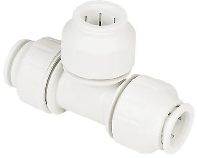 Plastic Push-FIT Equal TEE 15MM, Suitable for Drinking Water, Suitable for Water Systems, Suitable for Hard & Soft Water Areas, 1 in Pack