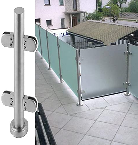 Sistema de barandilla de cristal de acero inoxidable para balcón y terraza, interior y exterior, balaustradas comerciales 85 90 95 105 cm, poste medio plateado, altura 60 cm