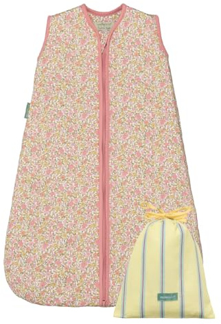 molis&co - Baby Schlafsack ärmellos - Ideal für Frühling und Herbst - Babyschlafsack 1 tog ohne Ärmel - Leicht gepolstert - 100% Baumwolle (Oeko-TEX 100) (Spring Garden, 70 cm (0-6 Monate))