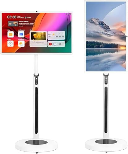 coyrugky Monitor Intelligente 4K 32 con Rotazione Automatica, Touchscreen, Android Integrato e Batteria - Schermo Portatile Flessibile(4+64G,27IN)
