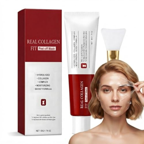 Kollagen natt omslagsmask, avtagbar ansiktsmask med gelépensel, skönhetshudvård ansiktsmask, fuktmask ansikte för kvinnor stöder hudens elasticitet, 50 g