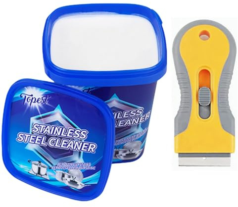 Topest Multi-Purpose Power Cleaning Paste (500 G) + Oven Cleaning Tool| Heavy Duty Cleaner for Tough Stains |for Kitchen, Oven, Bathroom, Stoves, Glassware, Stainless Steel Appliances etc.