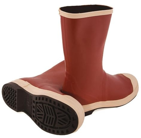 TINGLEY MB922B.10 12-1/2'' Chevron Outsole Botas de Neopreno Resistentes al Agua, Zapatos de Trabajo con Forro de Tela Puntera Lisa, Tamaño 10, Color Rojo Ladrillo/Marrón