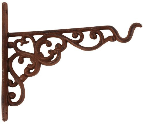 Esschert Design 2 Stück Wandhaken, Blumenhaken für Blumenampel, Hängekörbe, Größe S, ca. 21 cm x 2,4 cm x 19 cm