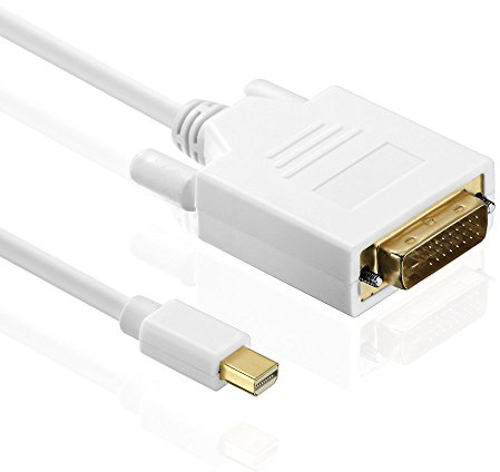 HDSupply DC040-020 DisplayPort/DVI Verbindungskabel (DisplayPort Stecker - DVI Single Link Stecker), vergoldete Kontakte, 2,00m, weiß