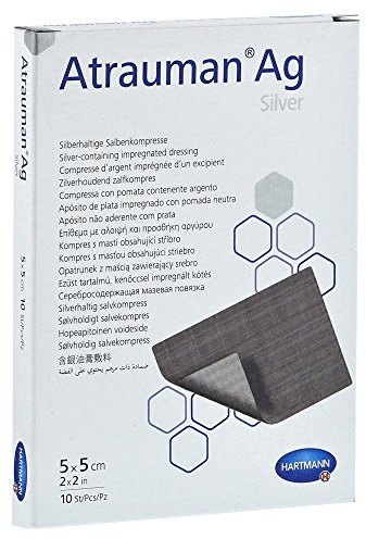 ATRAUMAN Ag 5x5 cm steril Kompressen 10 St