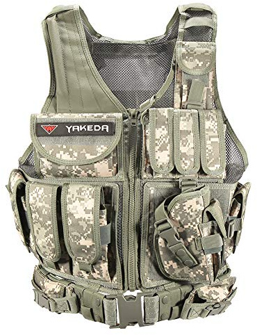 vAv YAKEDA Tactical Vest Outdoor Ultra-Light Breathable Training Airsoft Vest Adjustable for Adults (ACU Camou)