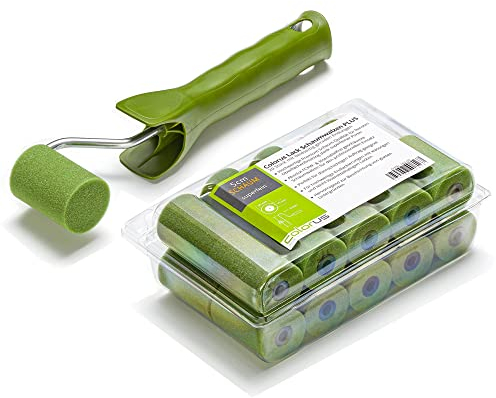 Colorus, 20 rulli per vernice, di prima qualità, in schiuma, con lati dritti da 5 cm e manico