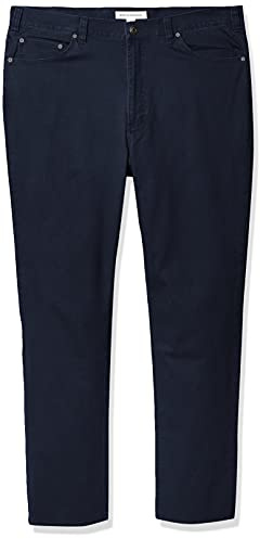 Amazon Essentials Men's Standard Straight-Fit 5-Pocket Stretch Twill Pant, Navy 38W x 32L