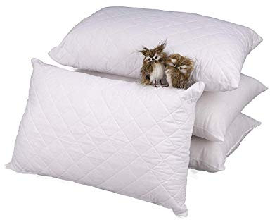 ARLINENS Pillows 4 Pack Hotel Quality Hollow Fibre Filled Quilted Pillows, Standard Size, Anti Allergenic, for Bed, Stomach and Back Sleeper