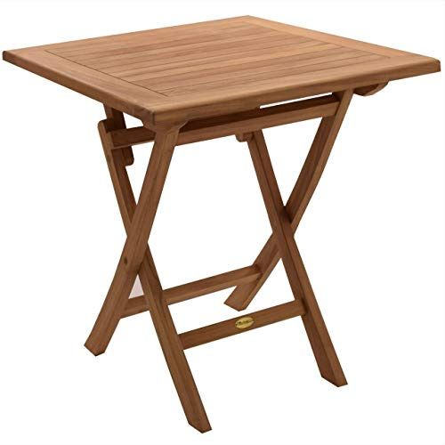 Klapptisch Rovigi Teak Massivholz Tischgröße Höhe 75 cm 70 x 70 cm