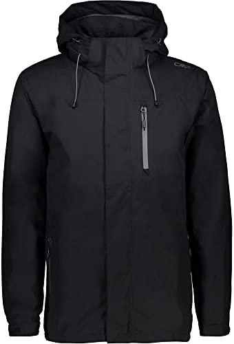 CMP - Giacca Uomo con Cappuccio Zip e Traspirante, Antracite, 46