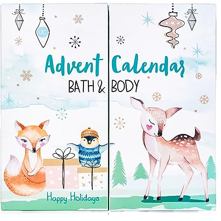 Accentra – Pflege Adventskalender 2025 für Mädchen mit 24 Pflegeprodukten – Adventskalender Beauty mit Bodylotion, Badebomben, Duschgel, Shampoo, Lip Balm, Handcreme uvm. – Weihnachtskalender Teenager