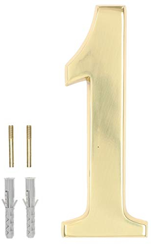KOTARBAU® 3D Hausnummer Ziffer 1“ aus Messing 20 cm Türnummer für Häuser Siedlungen Hotels Wohnungen 100% Messing