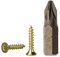 Lot de 500 vis à bois en acier zingué Jaune 2,5 x 10 mm Vis à bois universelles Pozidriv à tête fraisée (500, 2,5 x 10 mm)