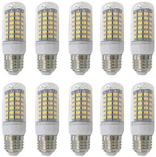 Aoxdi 10 Stück LED Leuchtmittel Lampe E27 10W, Warmweiß, LED Licht | 69 SMD 5730 LED Birne Glühbirne Energiesparlampe, Nicht Dimmbar, AC220-240V