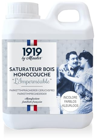1919 BY MAULER - Saturateur monocouche - Incolore - 1L = 15m2 - « L’imperméable » : terrasse & bois extérieur – protection anti-UV, grisaillement, intempérie, usure