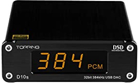 AOSHIDA Topping D10s HiFi DAC- ES9038Q2M DSD256 PCM32Bit/384kHz USB Decoder, Optic SPDIF Coaxial 192kHz Digital-Analog Converters, Audio USB DDC for PC (Black)