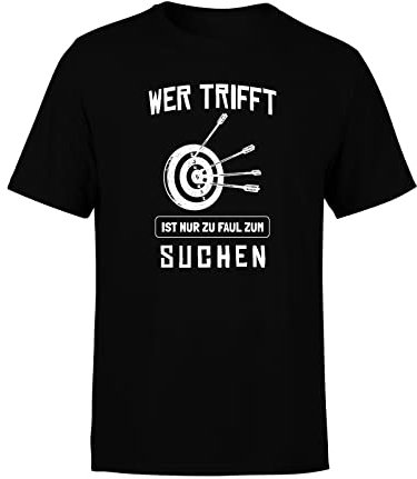 Bogensport Wer Trifft Ist Nur Zu Faul Zum Suchen Herren T-Shirt, Farbe: Black, Größe: XXXXL