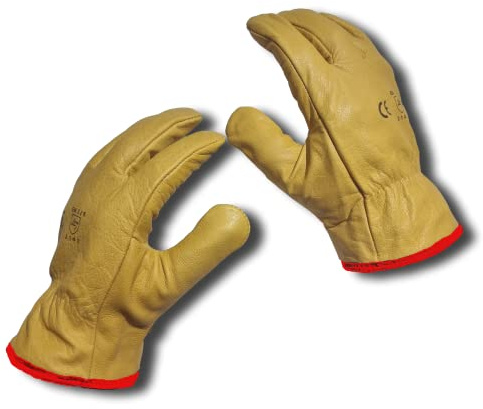 Paire de gants thermiques d'hiver en cuir doublé polaire pour poids lourds et poids lourds Jaune