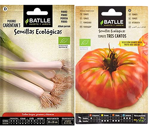 Puerro Grueso de Carentan 3 - ECO & Tomate Tres cantos Gigante Rosa - ECO