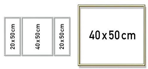 Schipper 605260767 Malen nach Zahlen, Alurahmen Triptychon 50 x 80 cm & 605110710 Malen nach Zahlen, Alurahmen 40 x 50 cm, goldglänzend ohne Glas für Ihr Kunstwerk, einfache Selbstmontage