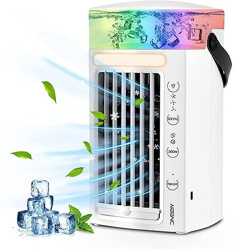 Condizionatore Portatile Auto - Alimentazione Del Cavo Usb Condizionatore Deumidificatore Portatile - 3 Velocità Regolabili Raffreddatore, per Casa E Ufficio