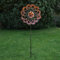 XXL Doppel Windrad ANTIK - Gartendeko - Metall - Erdspieß - H: 1,80m - kupferfarben (Motiv 2)
