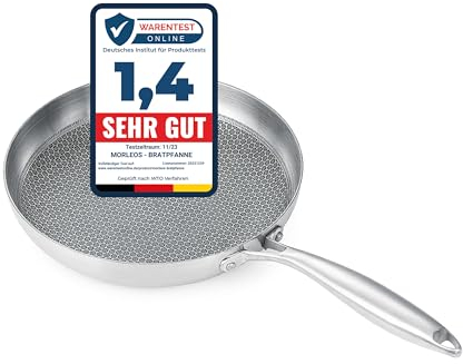 Morleos Keramikpfanne 30 cm | Kratzfeste Wabenpfanne | 5-Schicht - 3mm - kg | Premium Antihaft Bratpfanne für Induktion Gas Elektro | PFAS & PTFE Frei
