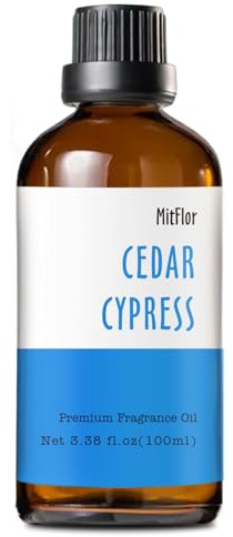 Cedar Cypress Fragrance Oil (3.38 OZ/100ML), MitFlor Single Essential Diffuser Oil, Premium Grade Fragrance Oil for Soap & Candle Making, Large Size Aromatherapy Oil, Woody Scent for Home Fragrance