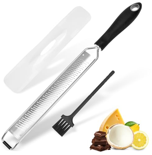 Lemon Zester Grater with Handle, Fine Graters for Kitchen, Cheese Grater Handheld, Hand Grater Zester Tool Stainless Steel
