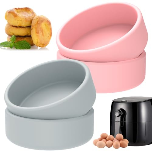 4Pcs Air Fryer Egg Moulds,4inch Non-Stick Silicone Ramekins for Air Fryer,Heat-Resistant Egg Poacher Cups, Reusable Food Grade Air Fryer Accessories for Cooking Baking Eggs Muffins
