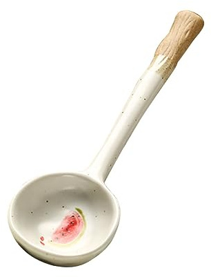 Japanischer Keramiklöffel für Suppe, Dessert, Reis und Brei | Fein Poliert, ein Stück Geformt, Angenehmer Griff, für Catering und Familienessen, Dekorativer Stil