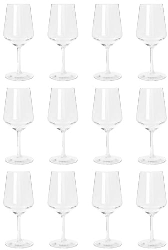 Argon Tableware Reusable Plastic Glasses - 500ml - Pack of 12 - Wine Glasses - Clear Cocktail Champagne Tumbler Drinking Cups for Garden, Parties, Weddings, BBQ and Picnic